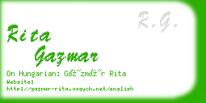 rita gazmar business card